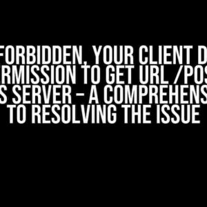 Error: Forbidden, Your Client Does Not Have Permission to Get URL /post/slug from This Server – A Comprehensive Guide to Resolving the Issue