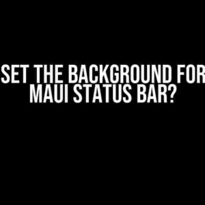 How do I set the background for the .Net Maui status bar?